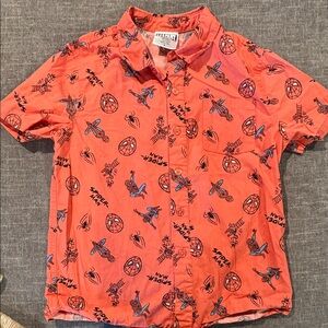 Cat & Jack Coral Short-Sleeve Spider-Man Button-Down Shirt